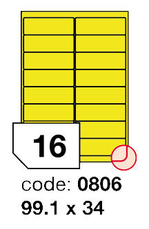 Samolepící etikety Rayfilm Office 99,1x34 mm 300 archů, matně žlutá, R0121.0806D