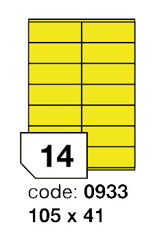 Samolepící etikety Rayfilm Office 105x41 mm 300 archů, matně žlutá, R0121.0933D