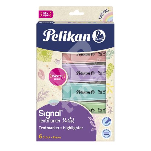 Zvýrazňovač Pelikan Signal, sada 6ks, pastelové barvy 1
