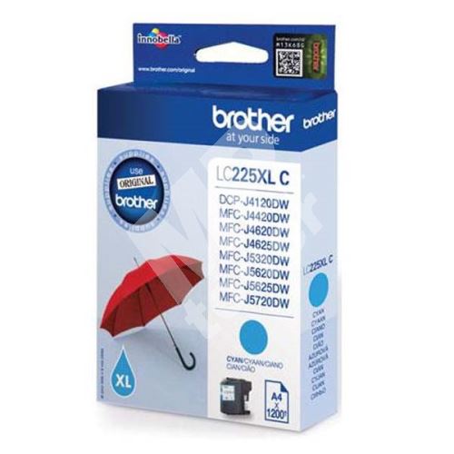 Cartridge Brother LC-225XLC, cyan, originál 1