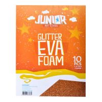 Dekorační pěna EVA oranžová glitter A4, tloušťka 2,0 mm, 10ks