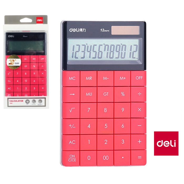 Kalkulačka Deli červená E1589
