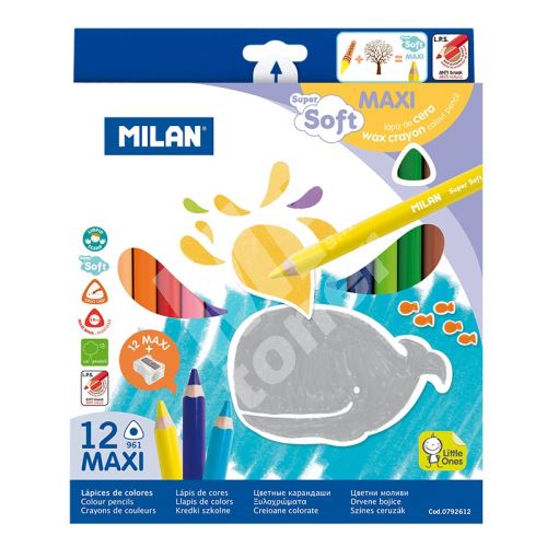Pastelky Milan trojhranné maxi Super soft 12ks, 0792612 2