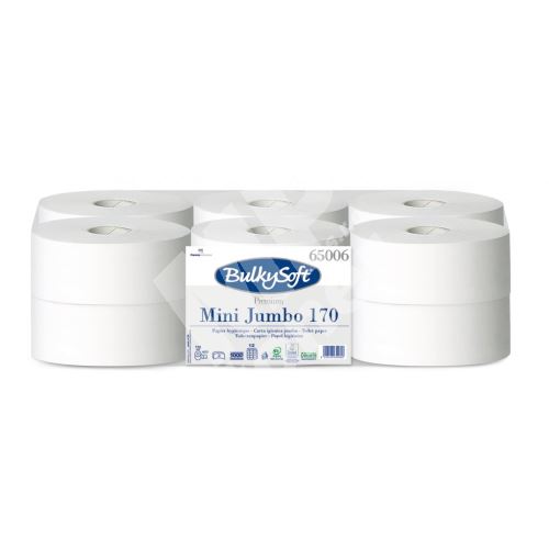 Toaletní papír BulkySoft Jumbo 190 (Mini Jumbo 170) 2vr., 169,75m, celulóza, 12 rolí 1