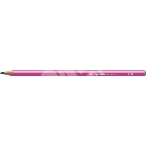 Grafitová tužka Stabilo Trio Neon, růžová, HB, trojhranná 1