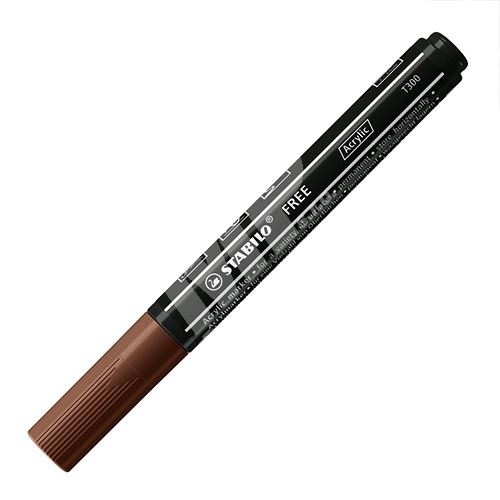 STABILO FREE Acrylic akrylový popisovač T300 Kulatý hrot 2-3 mm - hnědý 1