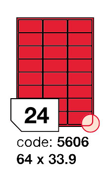 Samolepící etikety Rayfilm Office 64x33,9 mm 300 archů, matně červená, R0122.5606D
