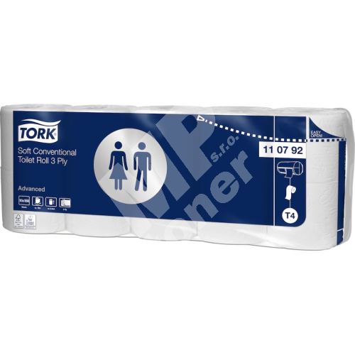 Tork toaletní papír konvenční role, 3vrstvý, bílý, T4 1