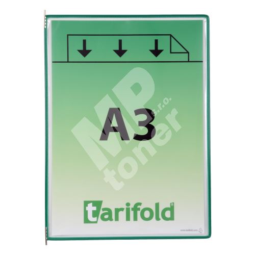 Tarifold závěsný rámeček s kapsou, A3, otevřený shora, zelený, 10 ks 1