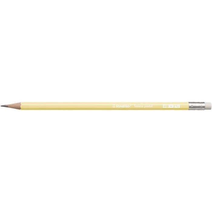 Grafitová tužka s gumou Stabilo Swano Pastel, žlutá, šestihranná, HB