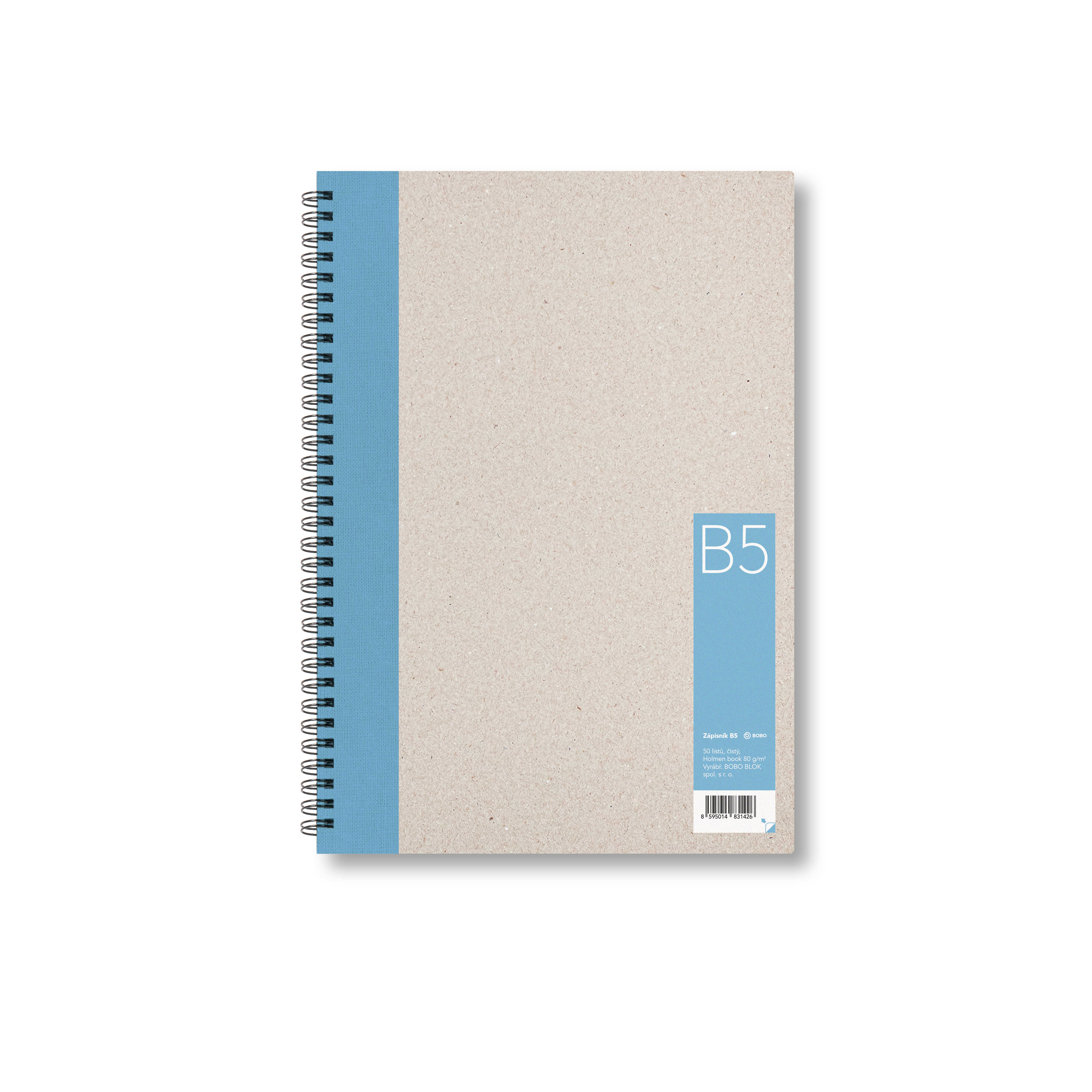 Zápisník Bobo B5, čistý, světle modrý