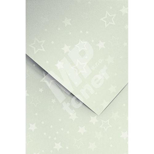 Ozdobný papír Stars, stříbrný, 220g, 20ks 1