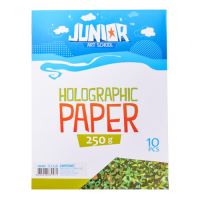 Dekorační papír Holografický zelený A4, 10ks, 250g Dekorační papír Holografický zelený A4, 10ks, 250g