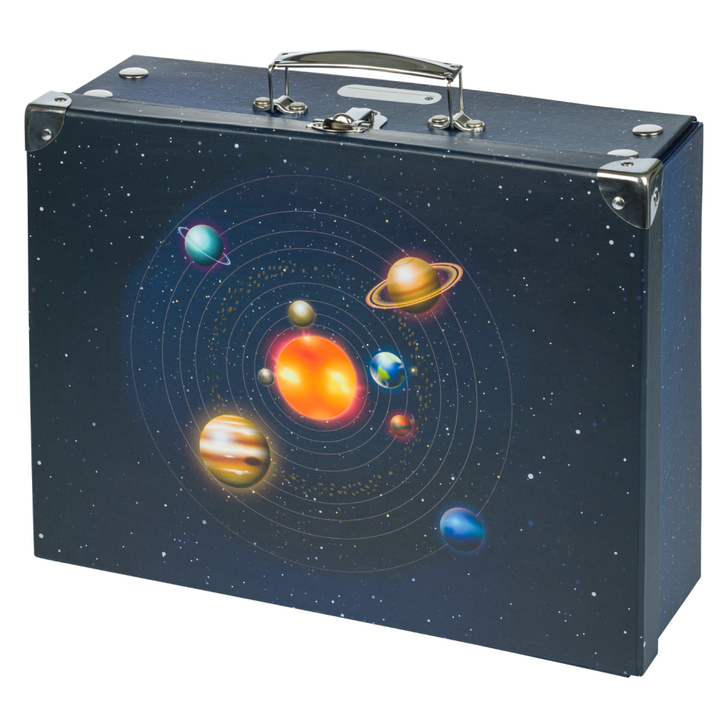 Skládací školní kufřík s kováním Baagl, Planety