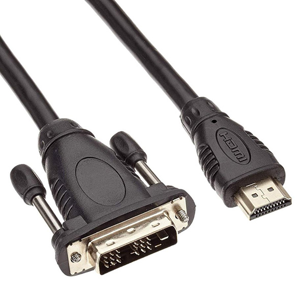 Video kabel DVI (18+1) samec - HDMI samec, 5m, černý
