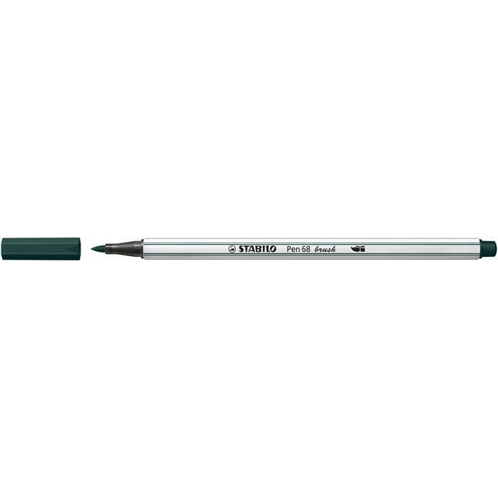 Štětcový fix Stabilo Pen 68 brush, zemní zelená
