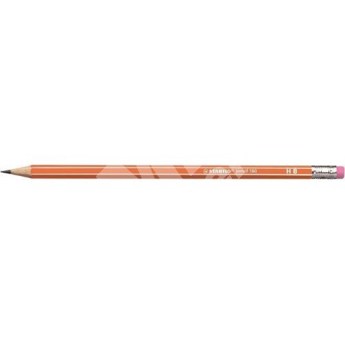 Grafitová tužka s gumou Stabilo Pencil 160, oranžová, HB, šestihranná 1