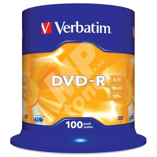 Verbatim DVD-R, DataLife PLUS, 4,7 GB, Scratch Resistant, cake box, 43549, 100-pack 1