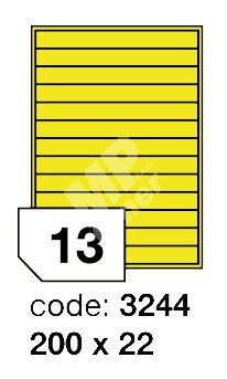 Samolepící etikety Rayfilm Office 200x22 mm 300 archů, matně žlutá, R0121.3244D 1