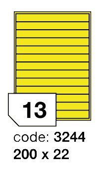 Samolepící etikety Rayfilm Office 200x22 mm 300 archů, matně žlutá, R0121.3244D