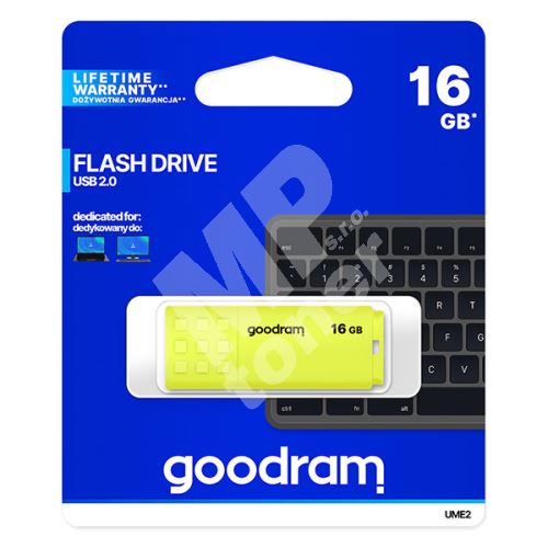 16GB Goodram UME2, USB flash disk 2.0, žlutý 1