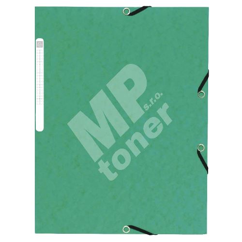 Exacompta spisové desky s gumičkou a štítkem, A4 maxi, prešpán, zelená 1