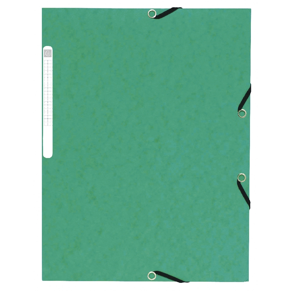 Spisové desky Exacompta s gumičkou a štítkem, A4 maxi, prešpán, zelená