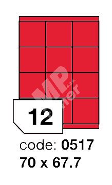 Samolepící etikety Rayfilm Office 70x67,7 mm 300 archů, fluo červená, R0132.0517D 1