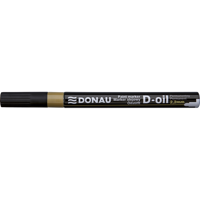 Lakový popisovač Donau D-oil, 2,2 mm, zlatý