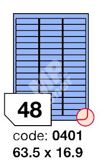 Samolepící etikety Rayfilm Office 63,5x16,9 mm 300 archů, matně modrá, R0123.0401D 1