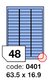 Samolepící etikety Rayfilm Office 63,5x16,9 mm 300 archů, matně modrá, R0123.0401D