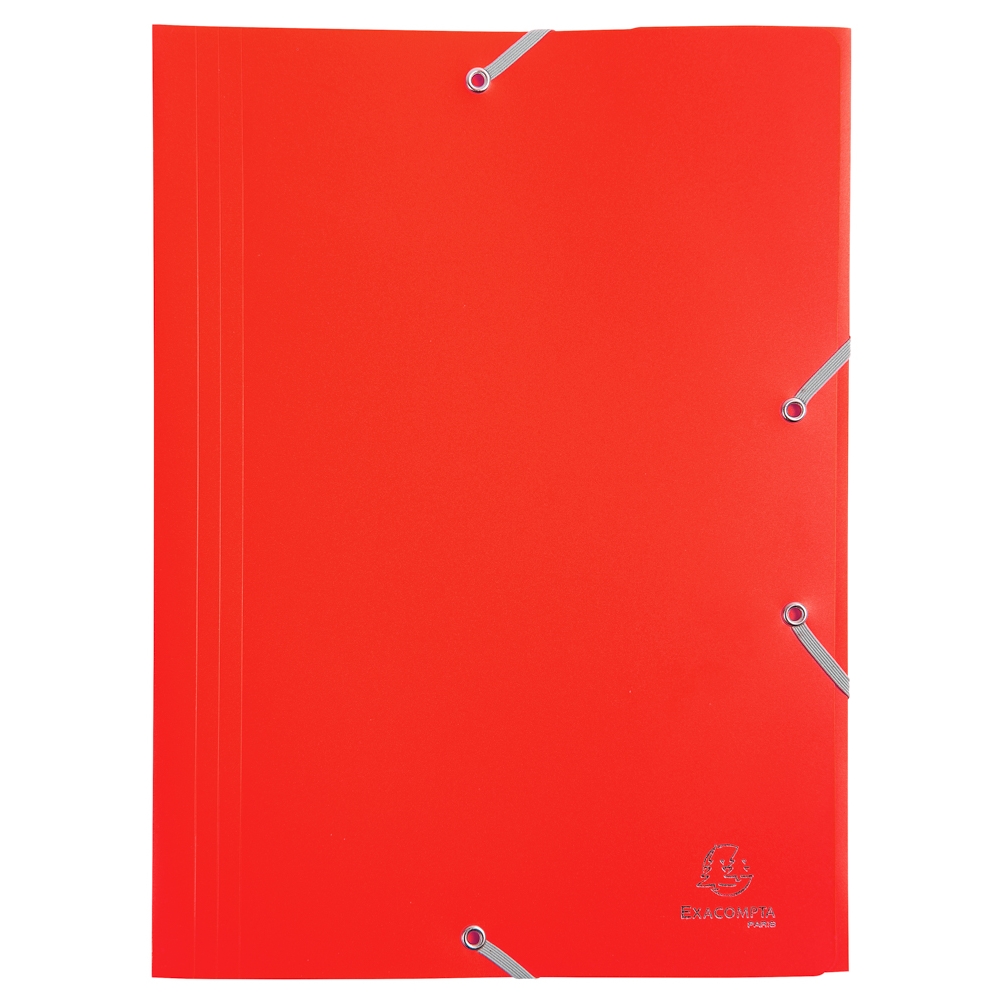 Spisové desky s gumičkou Exacompta, A4 maxi, PP, červené