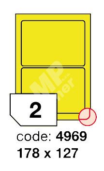 Samolepící etikety Rayfilm Office 178x127 mm 300 archů, fluo žlutá, R0131.4969D 1