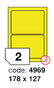 Samolepící etikety Rayfilm Office 178x127 mm 300 archů, fluo žlutá, R0131.4969D