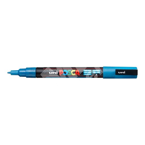 Uni Posca PC-3ML akrylový popisovač, 0,9-1,3 mm, třpytivě světle modrý 1
