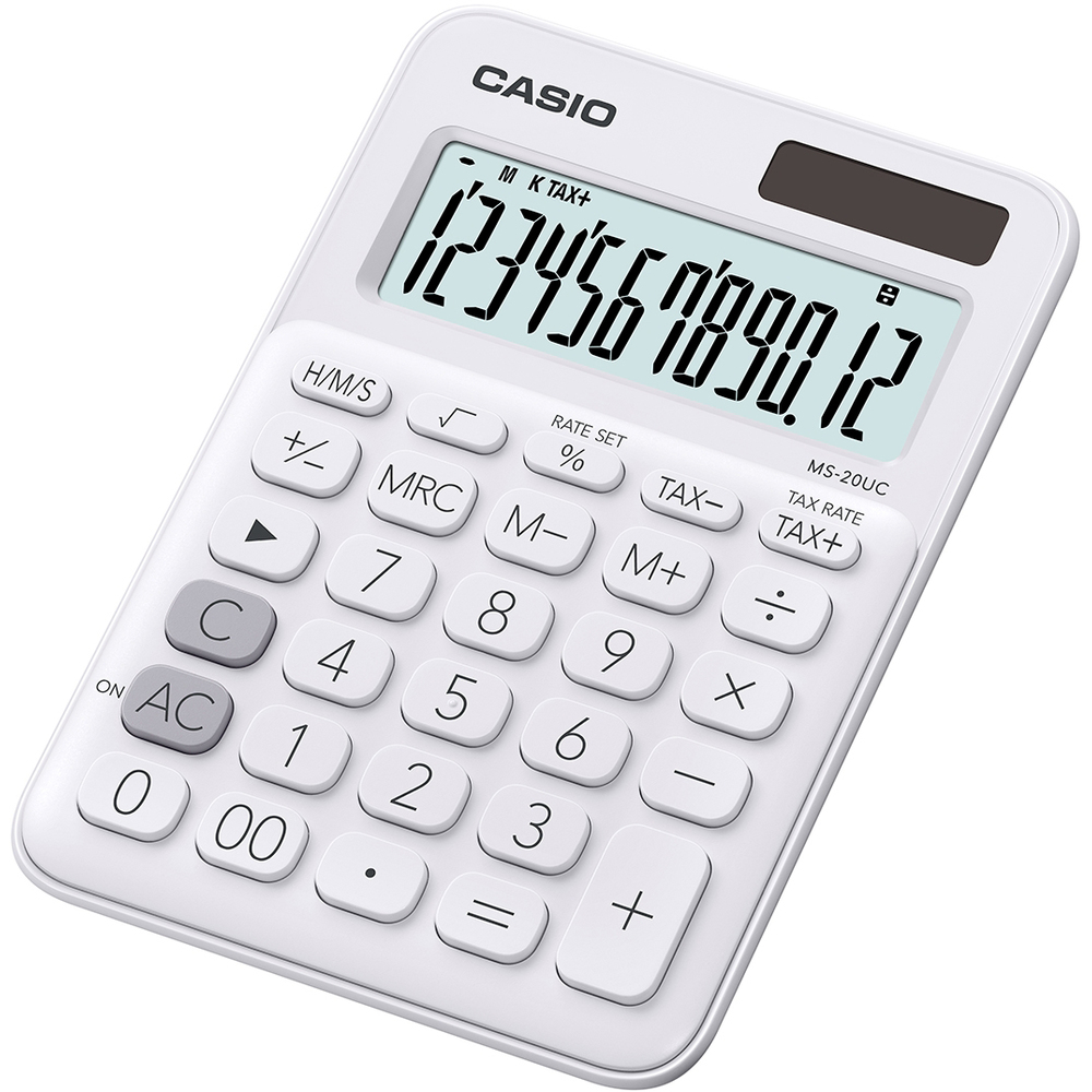 Kalkulačka Casio MS 20 UC WE, bílá