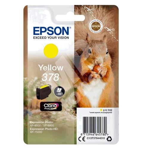 Cartridge Epson C13T37844010, yellow, 378, originál 1