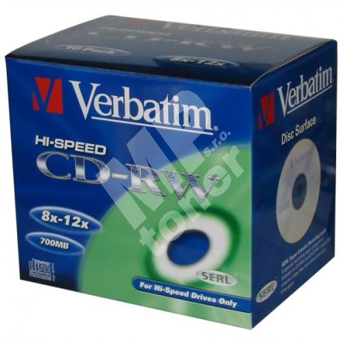 Verbatim CD-RW, DataLife PLUS, 700 MB, jewel box, 43148, 8-12x, 10-pack 1