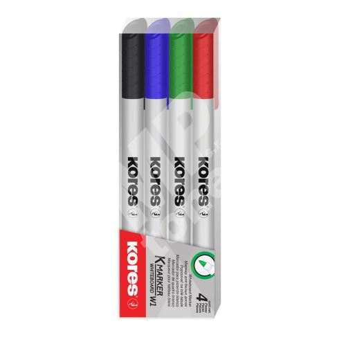 Popisovač Kores K-Marker, sada 4 ks, na tabule, tenký hrot 1
