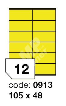 Samolepící etikety Rayfilm Office 105x48 mm 300 archů, fluo žlutá, R0131.0913D 1