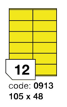 Samolepící etikety Rayfilm Office 105x48 mm 300 archů, fluo žlutá, R0131.0913D