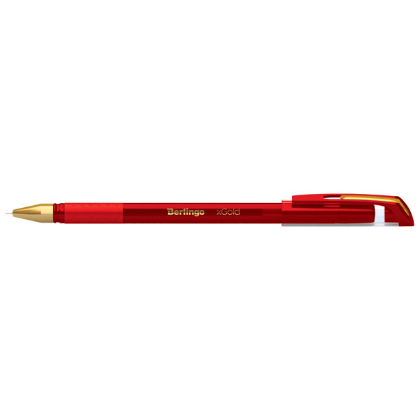 Kuličkové pero Berlingo XGold, 12ks, 0.7mm, červené