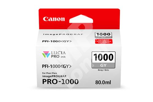 Cartridge Canon PFI-1000GY, 0552C001, grey, originál 1
