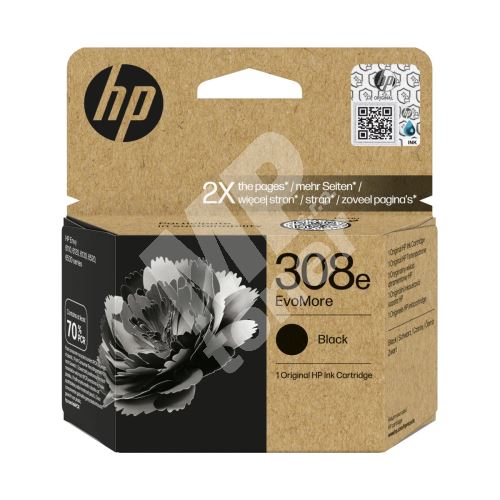 Inkoustová cartridge HP 7FP22UE, Envy 6120e, 6520e, EvoMore, black, No.308e, originál 1
