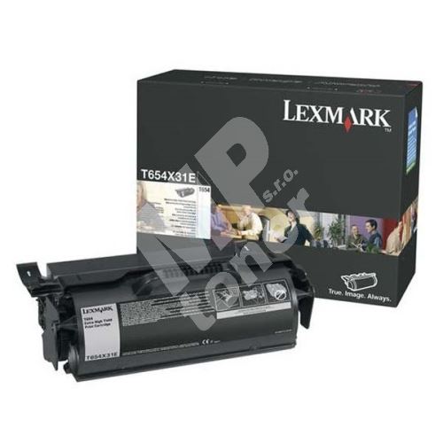 Toner Lexmark T654X31E, extra high capacity, T654, black, originál 1