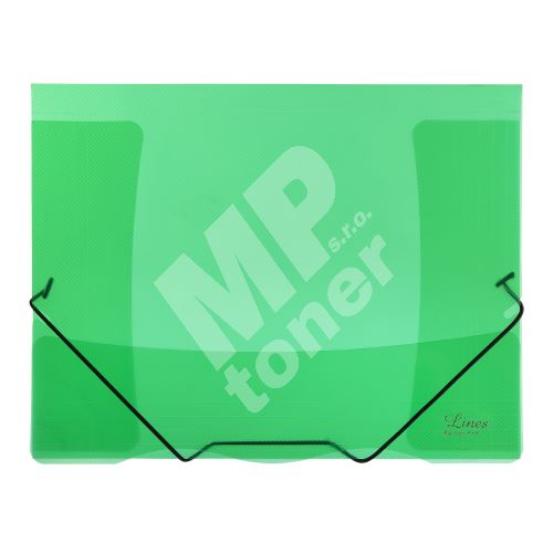 Mapa 3 klopy s gumou, průhledná, zelená 2