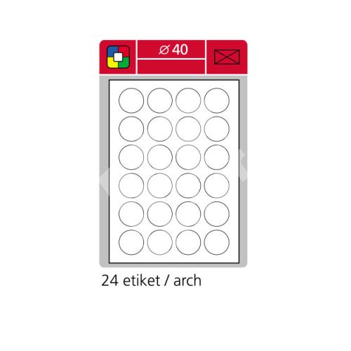 Samolepící etikety SK LABEL  kulaté průměr 40 mm, červené 1