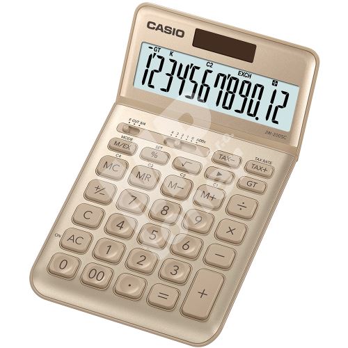 Kalkulačka Casio JW 200 SC, zlatá 1