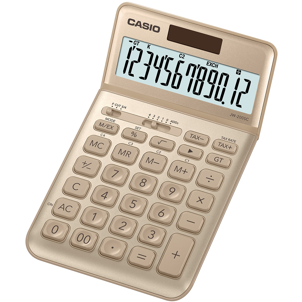 Kalkulačka Casio JW 200SC GD, zlatá