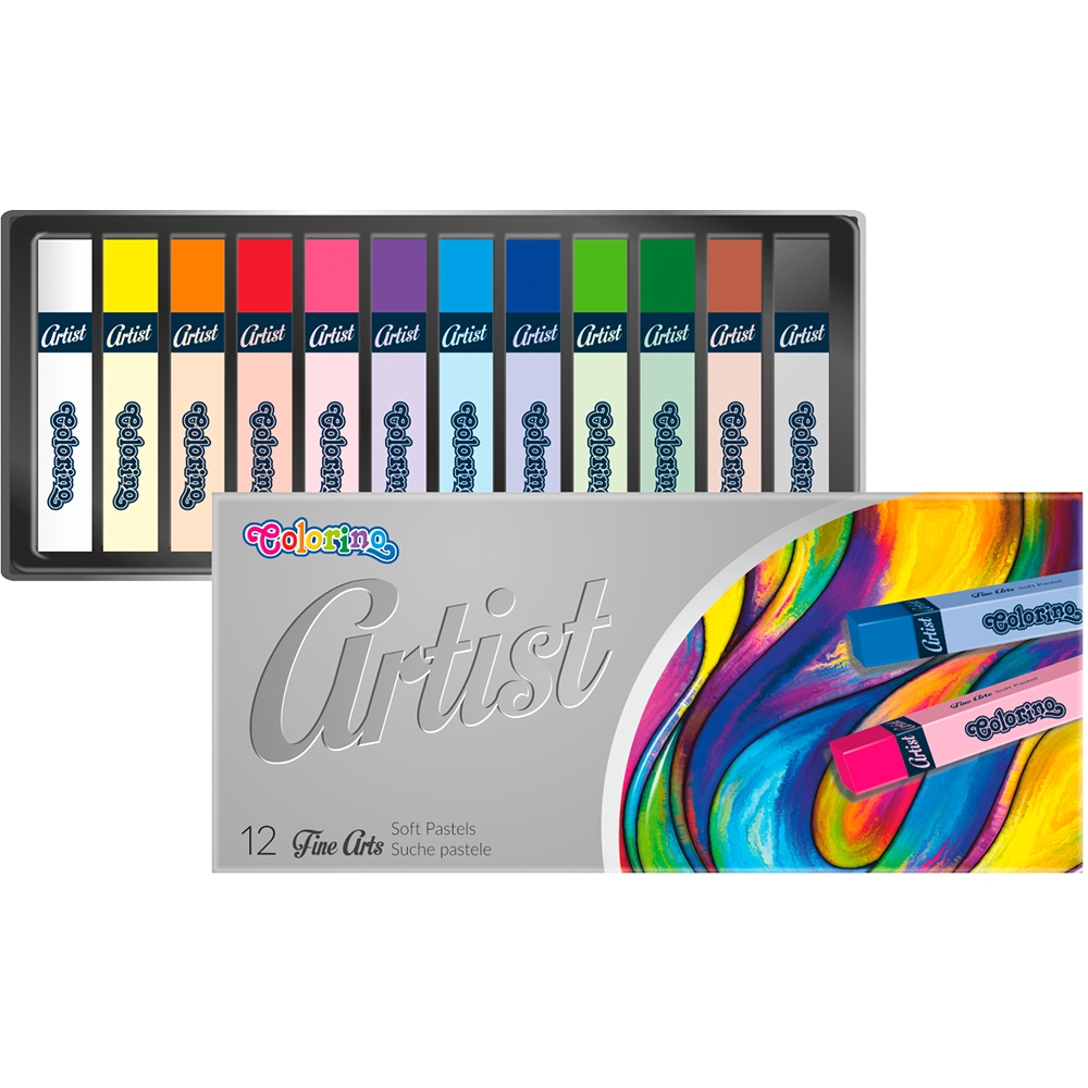 Suché pastely Colorino Artist, čtyřhranné, 12 barev